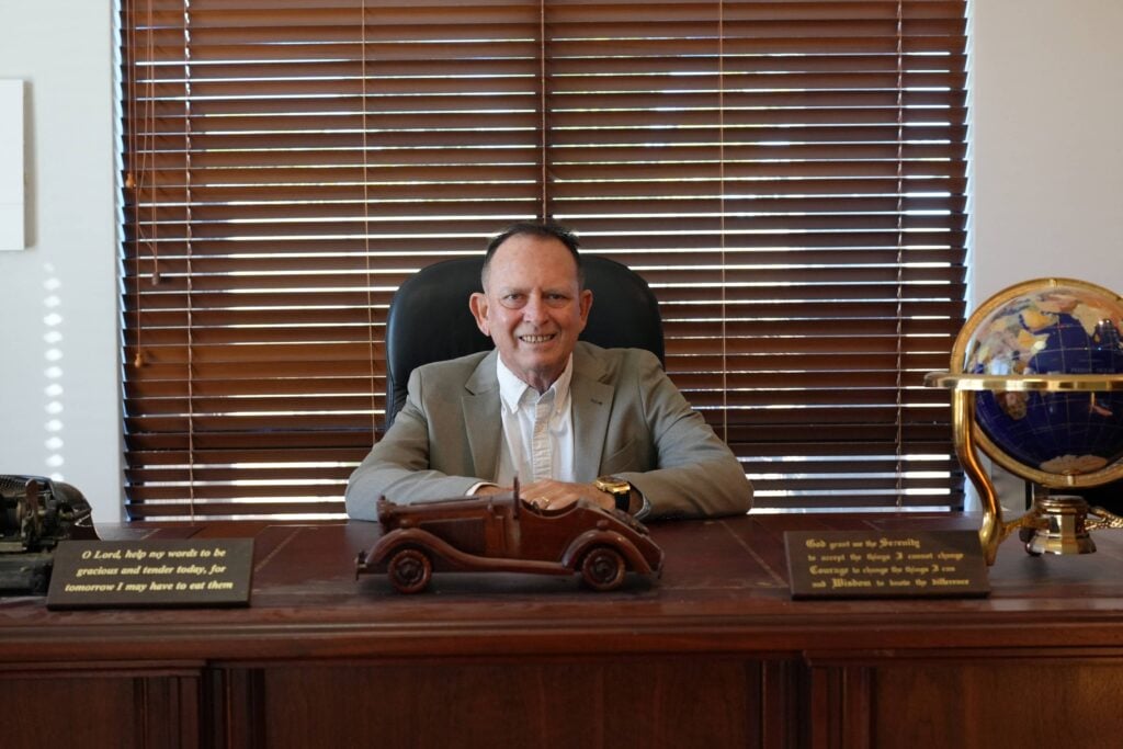Martin Smoothy, Principal of BMS Perth, at his desk